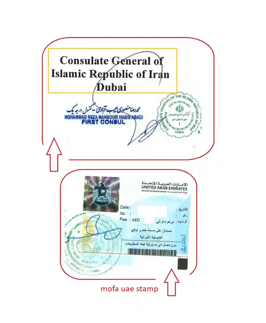 Iran-Consulate-Attestation-In-Dubai-Uae-Stamp