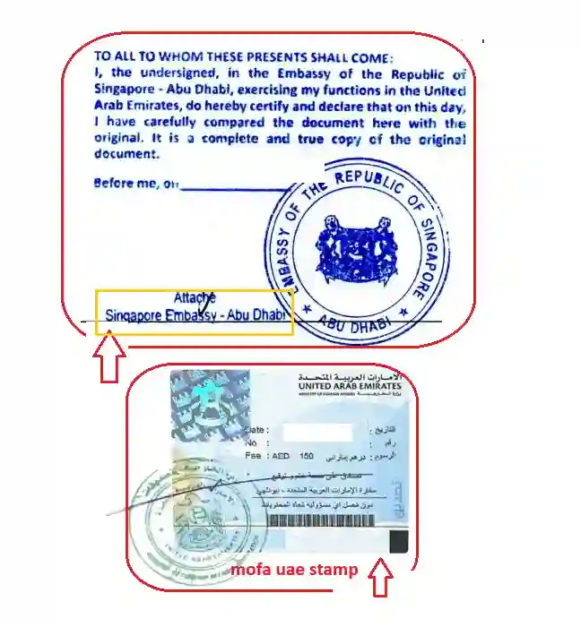 Singapore-Embassy-Attestation-In-Abu-Dhabi-Uae-Stamp